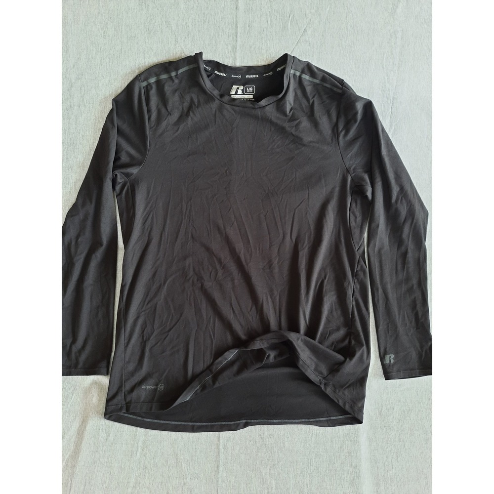 Russell Dri-Power 360 Mens Large Training Fit Outdoor Replicator T-Shirt LS Navy
